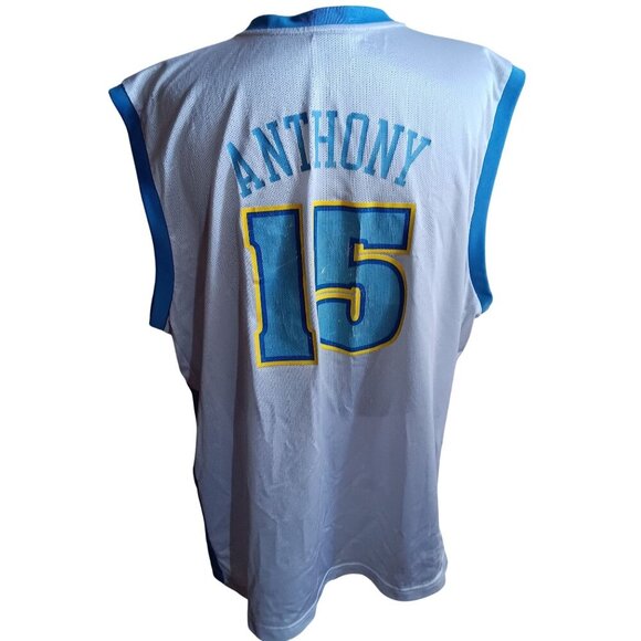 Carmelo Anthony Denver Nuggets #15 Jersey XXL Adidas Authentic NBA White Vtg - Picture 1 of 7